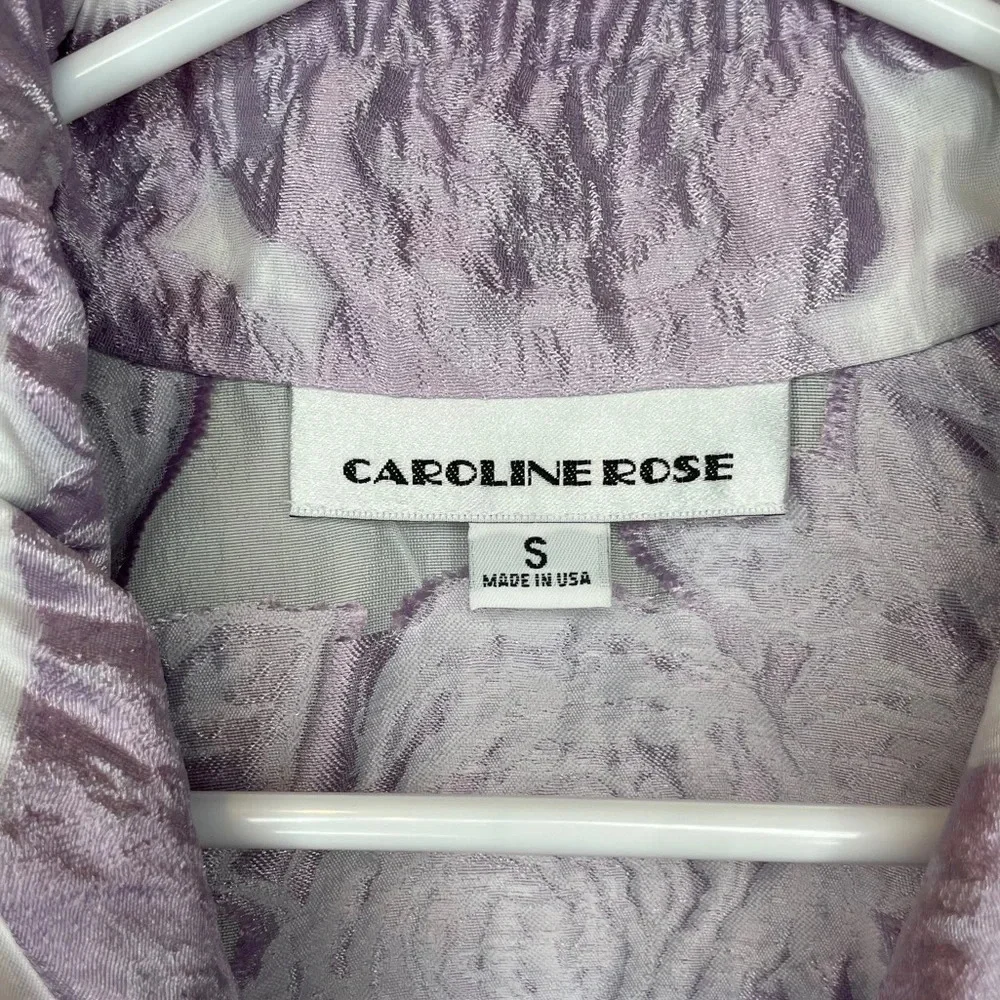 NWT Caroline Rose Lavender Floral Rose Devore Jacket Size Small - Picture 4 of 9